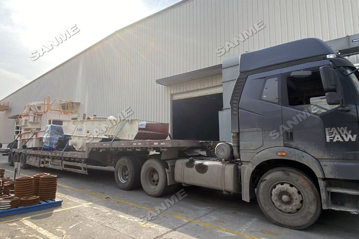 新年發(fā)貨忙｜上海山美股份高性能破碎篩分裝備發(fā)往安徽銅陵，服務于當?shù)啬戤a(chǎn)300萬噸骨料生產(chǎn)線